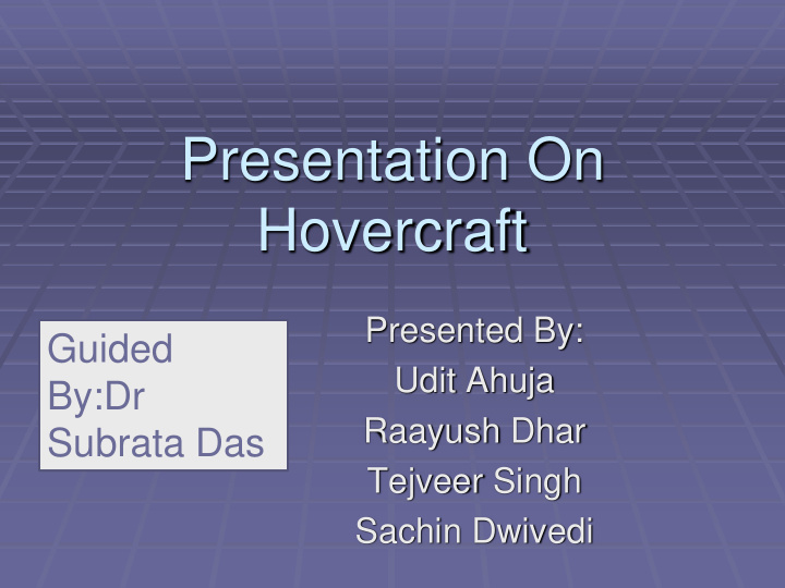 presentation on hovercraft