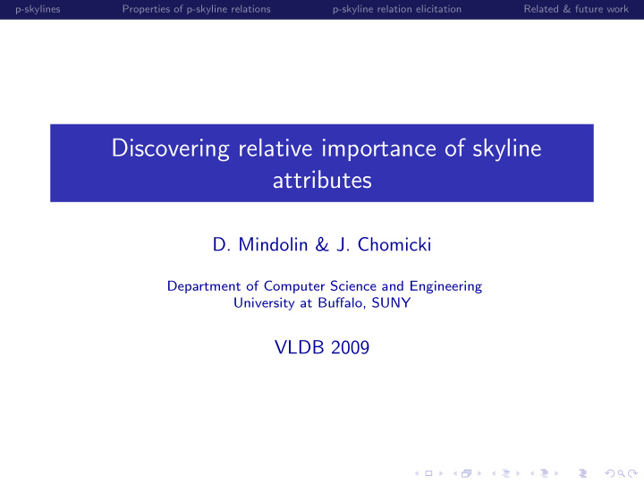 discovering relative importance of skyline attributes