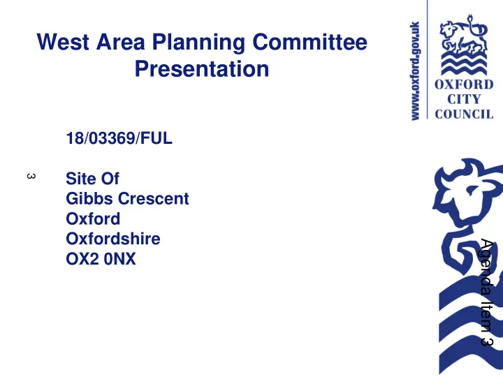 west area planning committee presentation