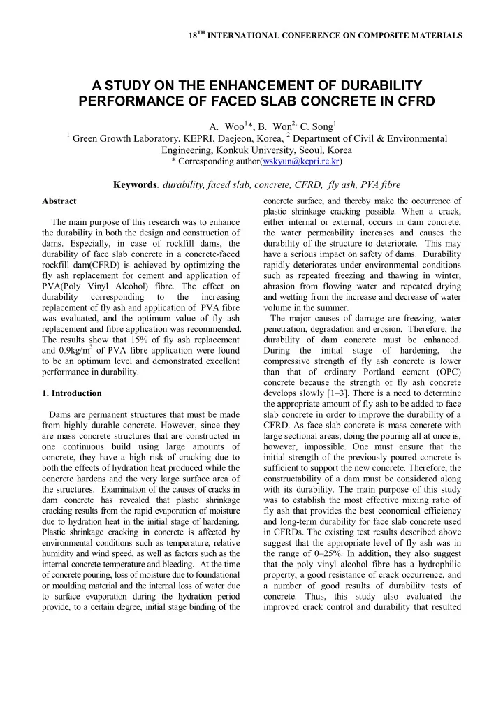 a study on the enhancement of durability performance of