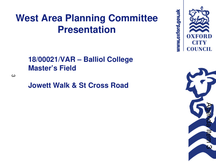 west area planning committee presentation