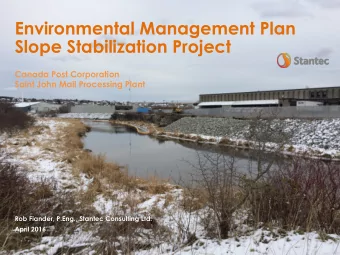 Environmental Management Plan  Slope Stabilization Project  Canada Post Corporation  Saint John