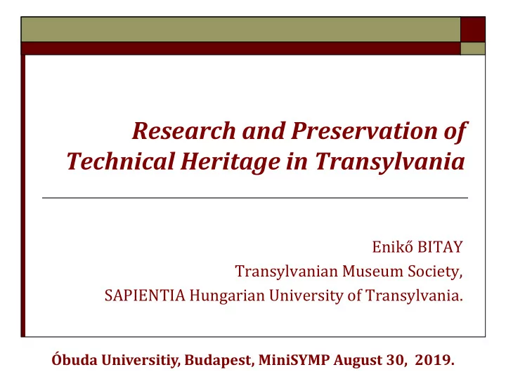 research and preservation of