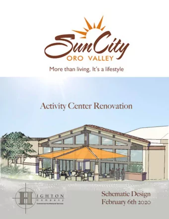 SUN CITY ACTIVITY CENTER RENOVATION  Schematic Design Binder - Table of Contents 1. Auditorium a.