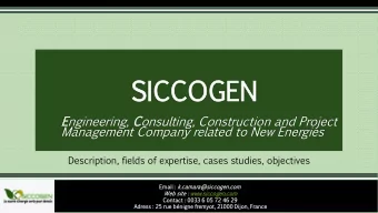 SICCOG  CCOGEN  EN  Engineering,  Consulting,  Construction  and  Project  Management  Company