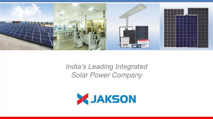 india s leading integrated solar power company core