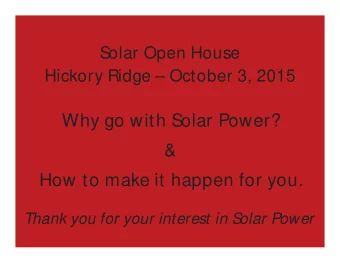 Thank you for your interest in S  olar Power  Why Solar Power?  Empowering  Mountaineers are always
