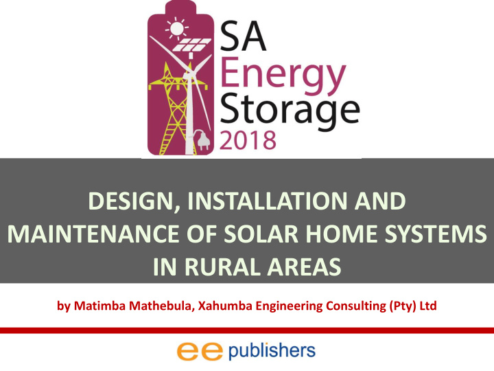 maintenance of solar home systems