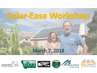 Montana Renewable Energy Association  Mission &amp; Focus areas:  Education and Outreach