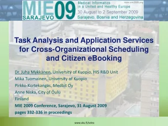 Task Analysis and Application Services  for Cross-Organizational Scheduling  and Citizen eBooking