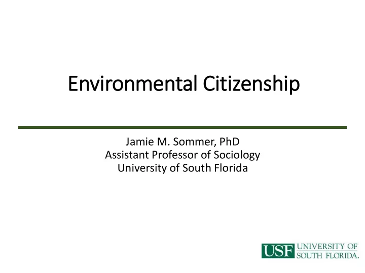 environmental l cit itizenship