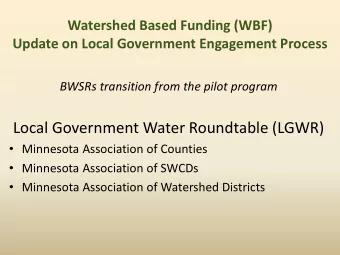 Local Government Water Roundtable (LGWR)  Minnesota Association of Counties  Minnesota
