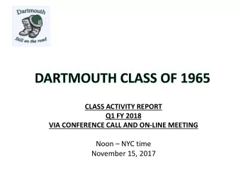 Noon  NYC time  November 15, 2017  Discussion Topics  Recent Class activities  Calendar