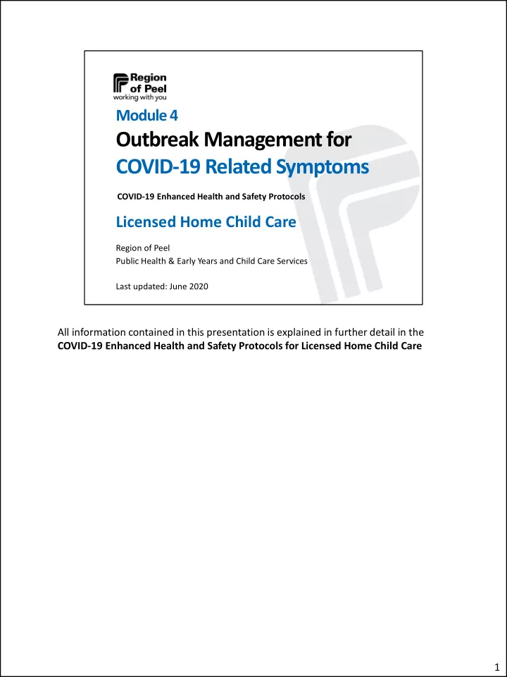 outbreak management for