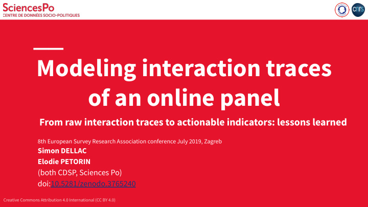 modeling interaction traces of an online panel