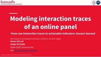 Modeling interaction traces  of an online panel  From raw interaction traces to actionable