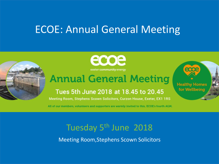 ecoe annual general meeting