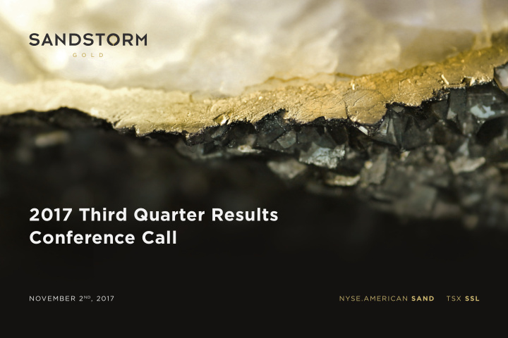 2017 third quarter results conference call