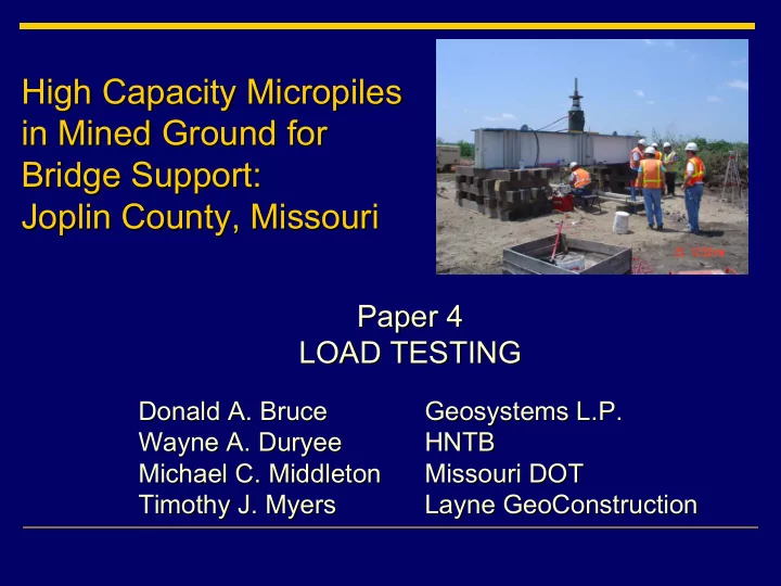 high capacity micropiles high capacity micropiles in
