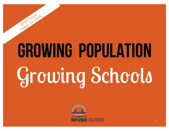 Gr o w ing S chools  1  context context  E x t e n s i v e 174,045 mo r e p eo p le w ill need