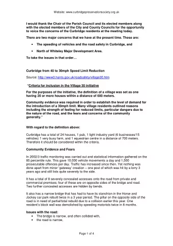 I would thank the Chair of the Parish Council and its elected members along  with the elected