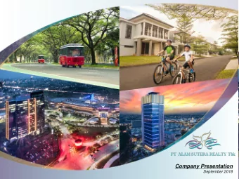 Company Presentation  September 2018  Our Company  Township Development  Township Development