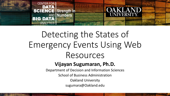 detecting the states of emergency events using web