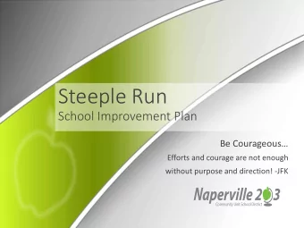 Steeple Run  School Improvement Plan  Be Courageous  Efforts and courage are not enough  without
