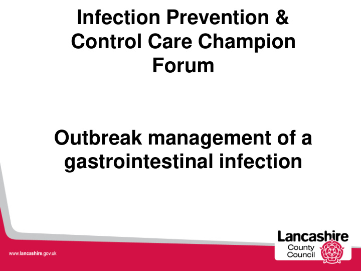 infection prevention amp control care champion forum