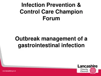 Infection Prevention &amp;  Control Care Champion  Forum  Outbreak management of a