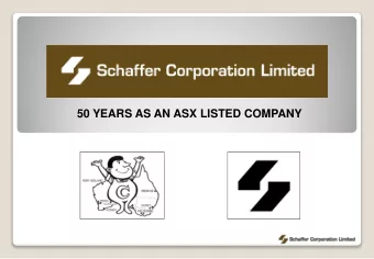 50 YEARS AS AN ASX LISTED COMPANY  Pre Listing  Humble beginnings in the Lucky Country August