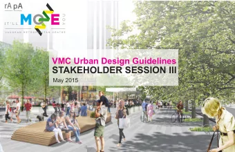 STAKEHOLDER SESSION III  May 2015  Meeting Agenda  May 8th, 2015 - 9:30 am  9:30  INTRO  UDG