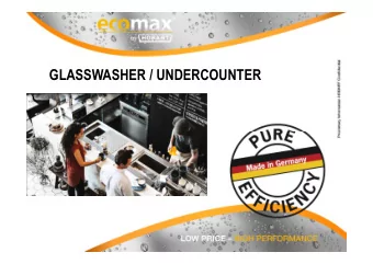 GLASSWASHER / UNDERCOUNTER  Ecomax G/F 504  Ecomax G 404  Compact Glasswasher