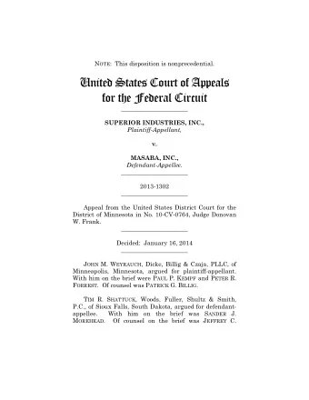 United States Court of Appeals  for the Federal Circuit  ______________________ SUPERIOR