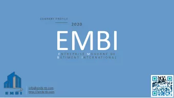 EMBI  E N T R E P R I S E  M O D E R N E  D E  B  T I M E N T  I N T E R N A T I O N A L