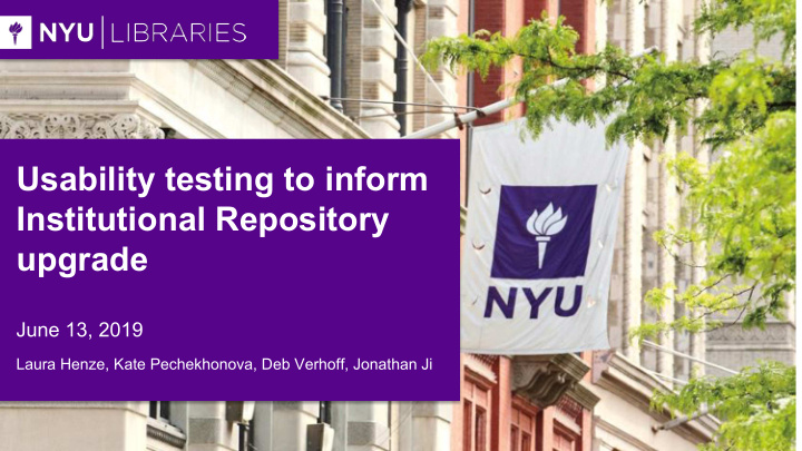usability testing to inform institutional repository