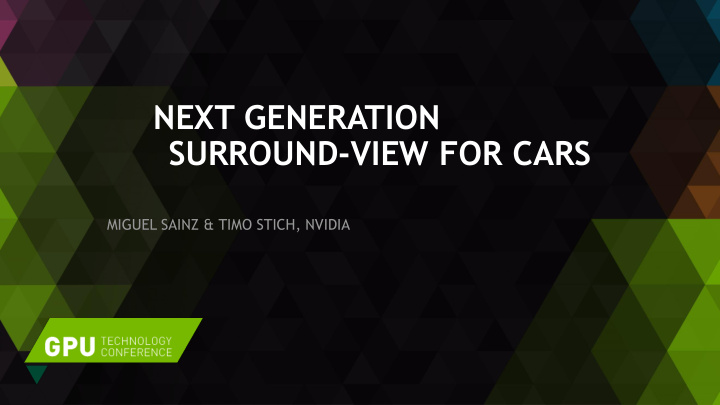 next generation surround view for cars