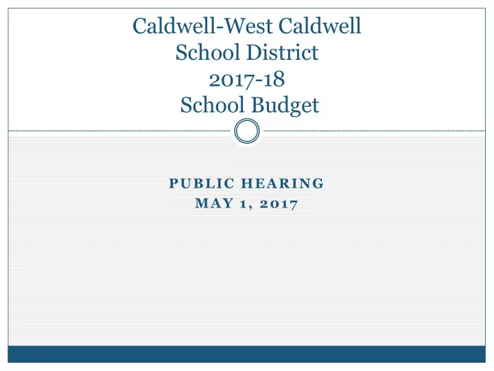 caldwell west caldwell