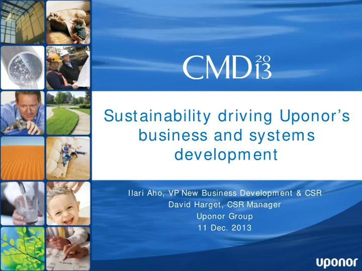 sustainability driving uponor s business and systems
