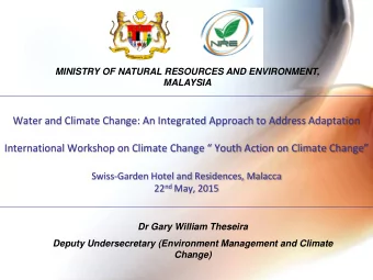 Water and Climate Change: An Integrated Approach to Address Adaptation  International Workshop on