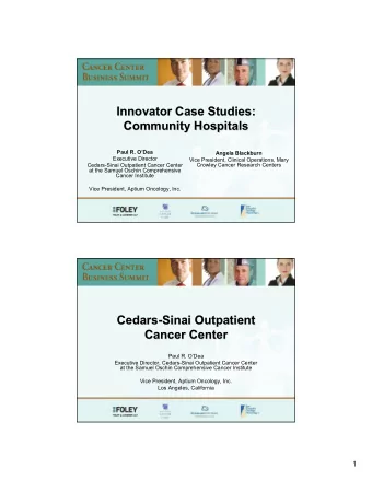 Innovator Case Studies:  Innovator Case Studies:  Community Hospitals  Community Hospitals  Paul R.