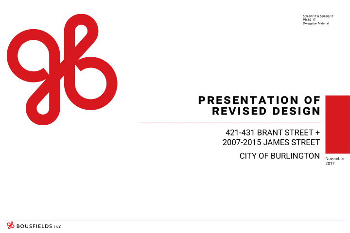 presentation of revised design