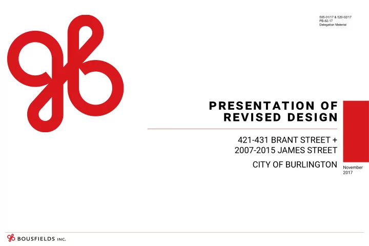 presentation of revised design