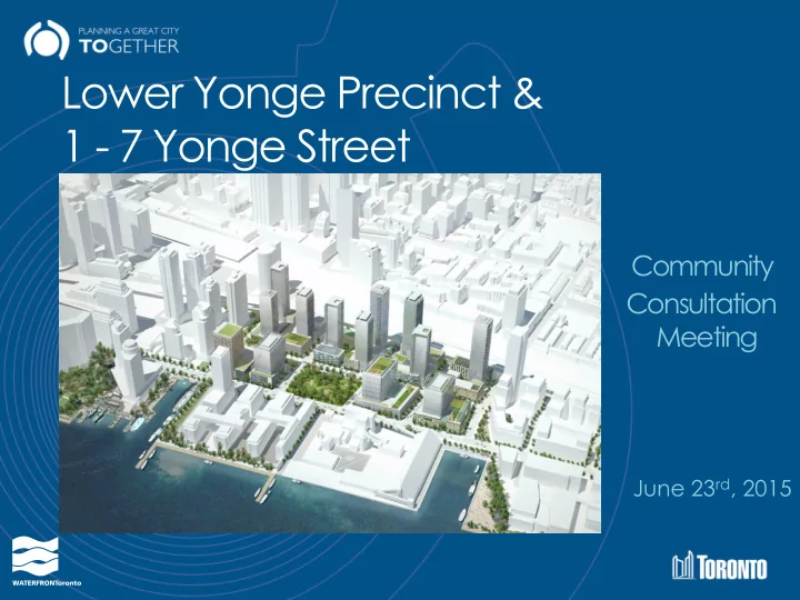 community consultation meeting june 23 rd 2015 timeline