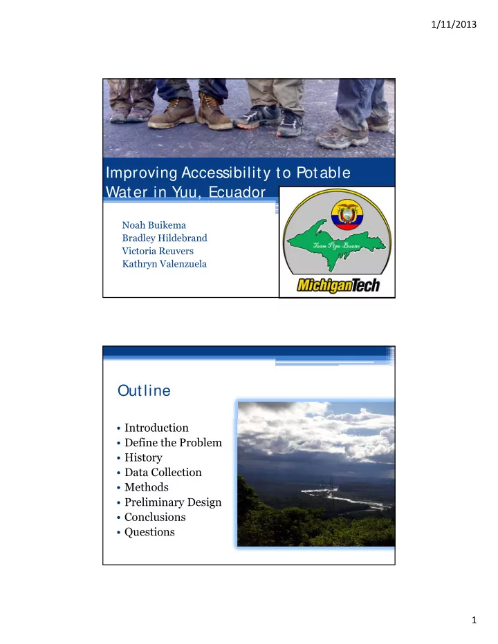 improving accessibility to potable water in yuu ecuador
