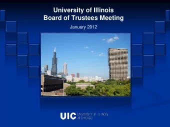 University of Illinois  Board of Trustees Meeting  January 2012 IMPACT:  Research - Cancer Herbert