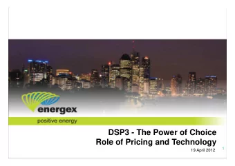 Click to edit Master title style  DSP3 - The Power of Choice  Role of Pricing and Technology  1  19