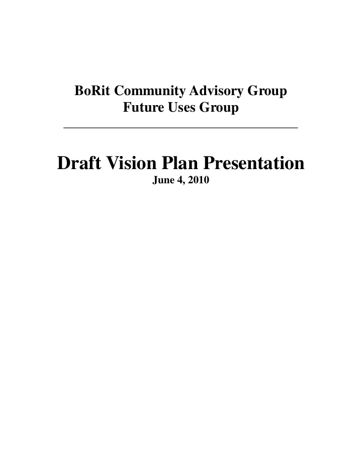 draft vision plan presentation