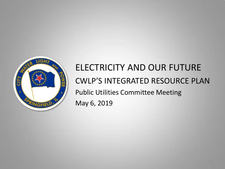 electricity and our future