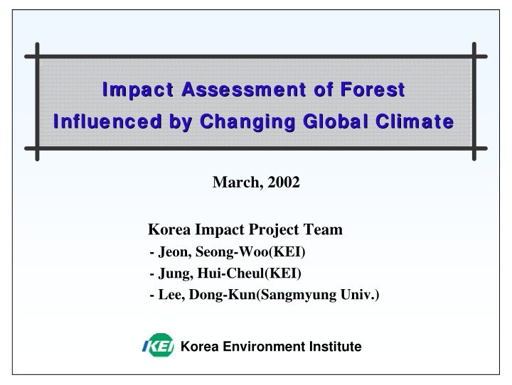 impact assessment of forest impact assessment of forest